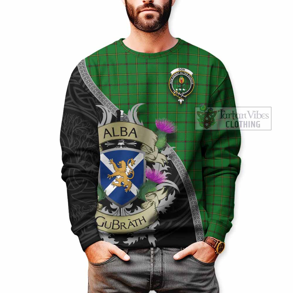 Don Tartan Family Crest Sweatshirt Lion Rampant Royal Thistle Shield Celtic Inspired - Tartan Vibes Clothing