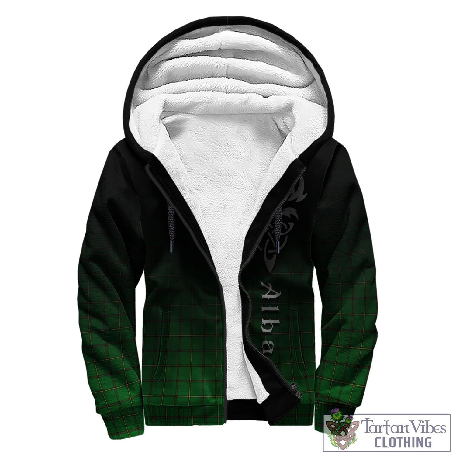 Don Tartan Sherpa Hoodie Featuring Alba Gu Brath Family Crest Celtic Inspired - Tartan Vibes Clothing