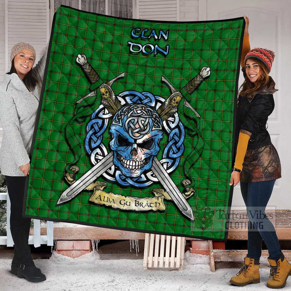 Don Tartan Quilt with Celtic Skull Alba Gu Brath Style - Tartan Vibes Clothing