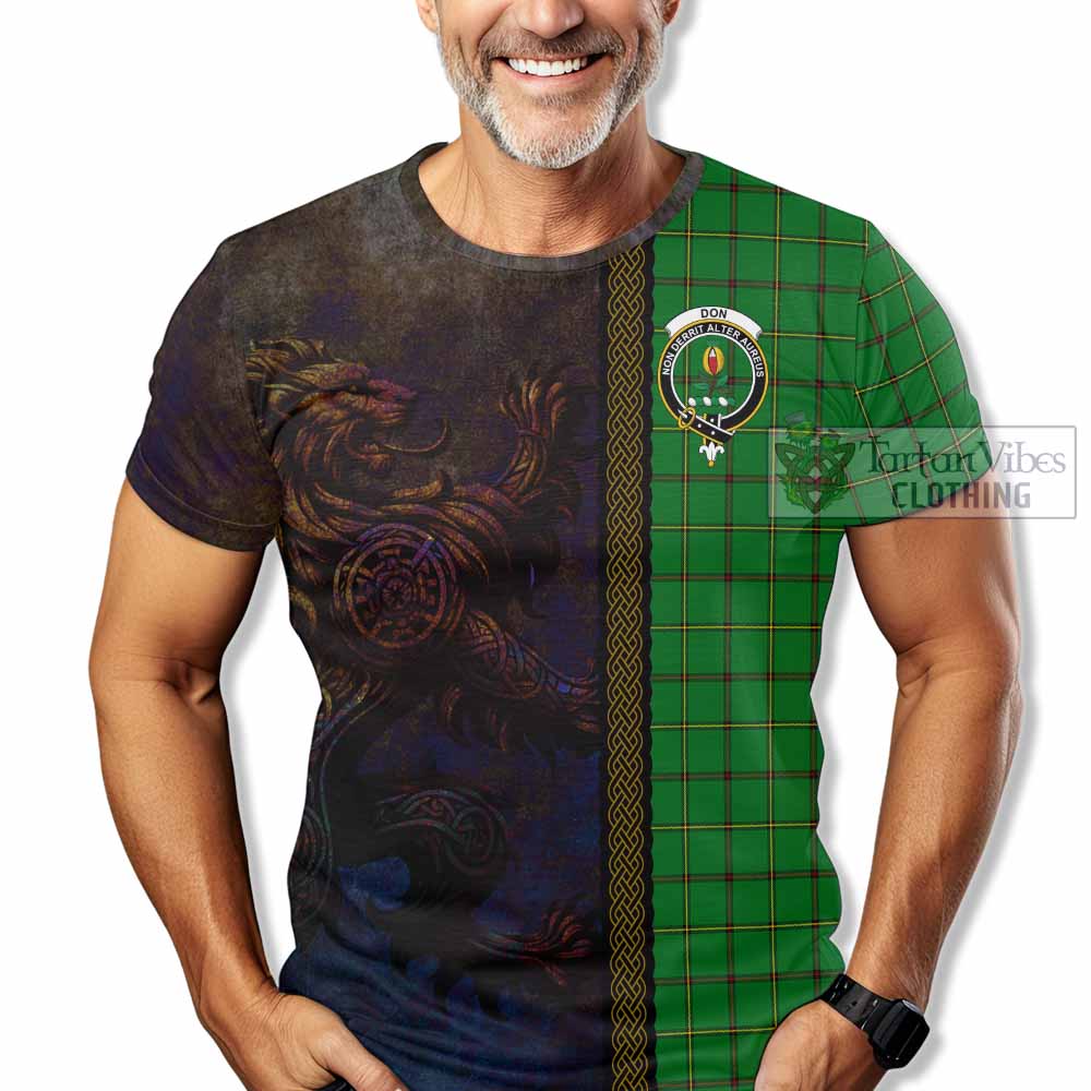 Don Tartan Family Crest T-Shirt Alba Gu Brath Be Brave Lion Ancient Style - Tartan Vibes Clothing
