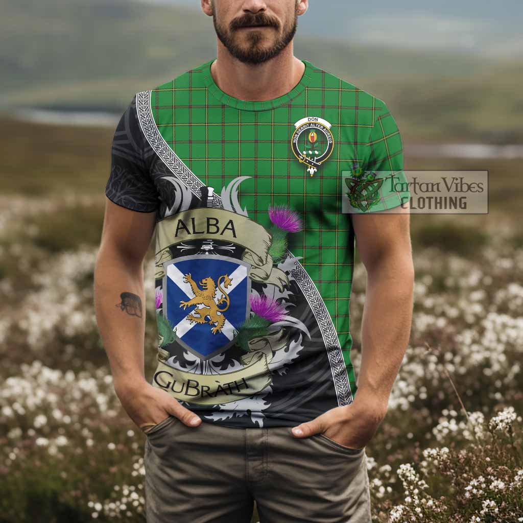 Don Tartan Family Crest T-Shirt Lion Rampant Royal Thistle Shield Celtic Inspired - Tartan Vibes Clothing