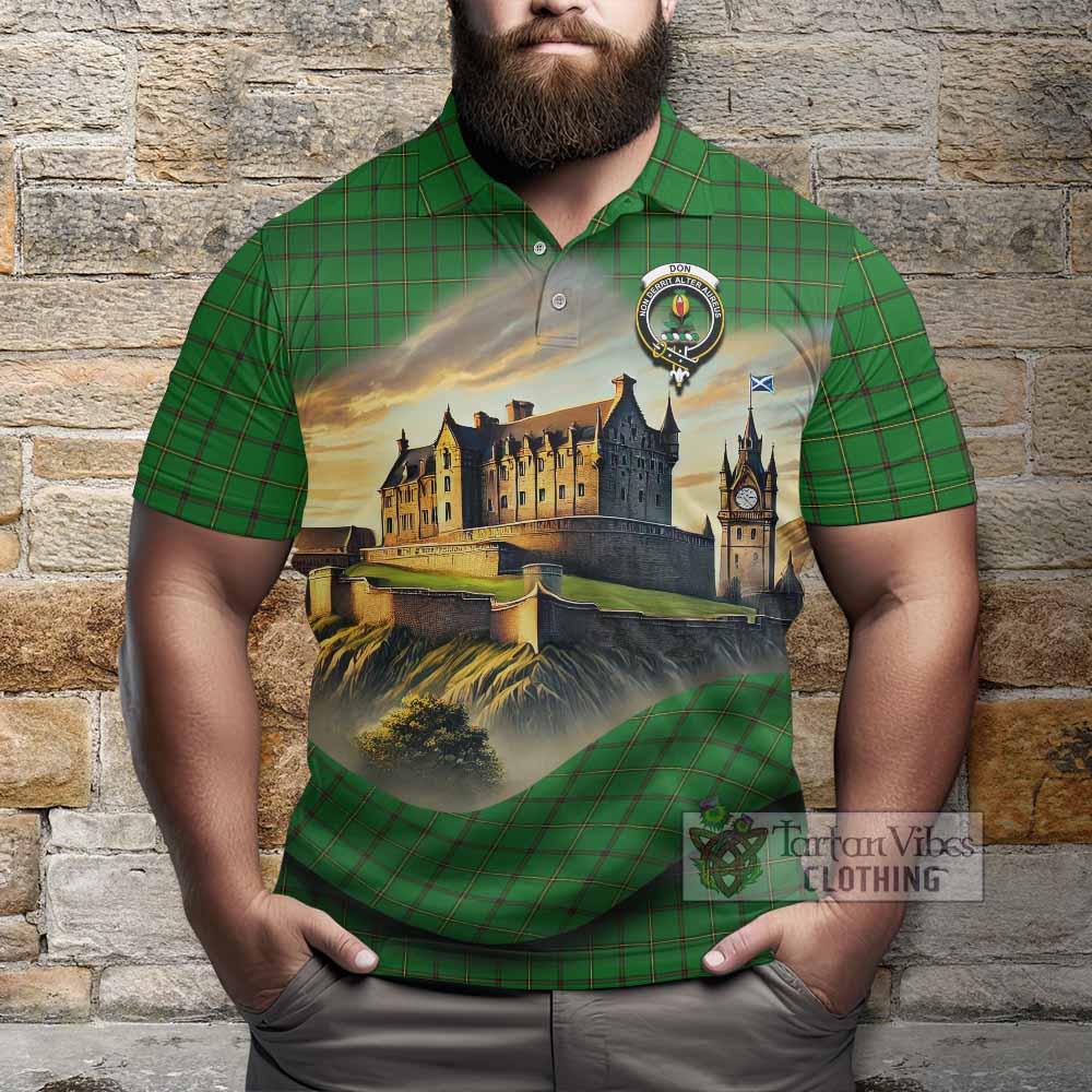Tartan Vibes Clothing Don Tartan Family Crest Polo Shirt with Scottish Ancient Castle Stype
