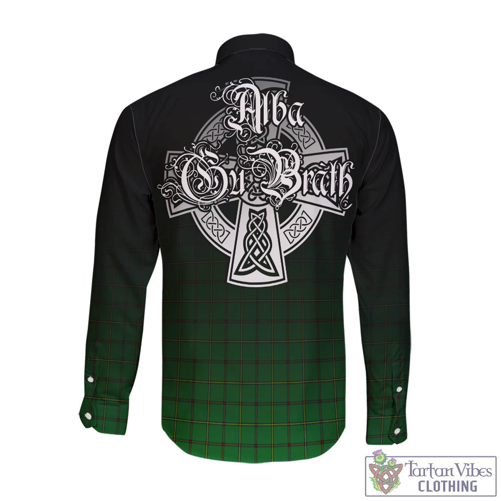 Don Tartan Long Sleeve Button Up Featuring Alba Gu Brath Family Crest Celtic Inspired - Tartan Vibes Clothing
