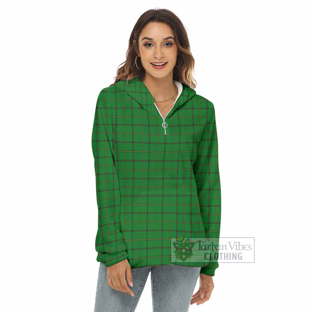 Don Tartan Women's Borg Fleece Hoodie with Half Zip - Tartan Vibes Clothing
