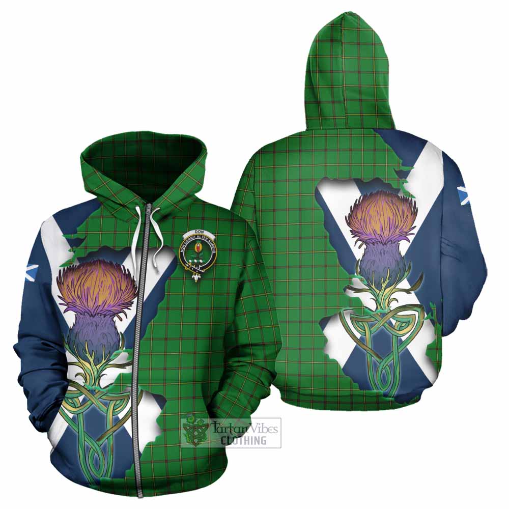 Don Tartan Family Crest Hoodie Scottish Thistle Celtic Inspired Zip Hoodie - Tartan Vibes Clothing