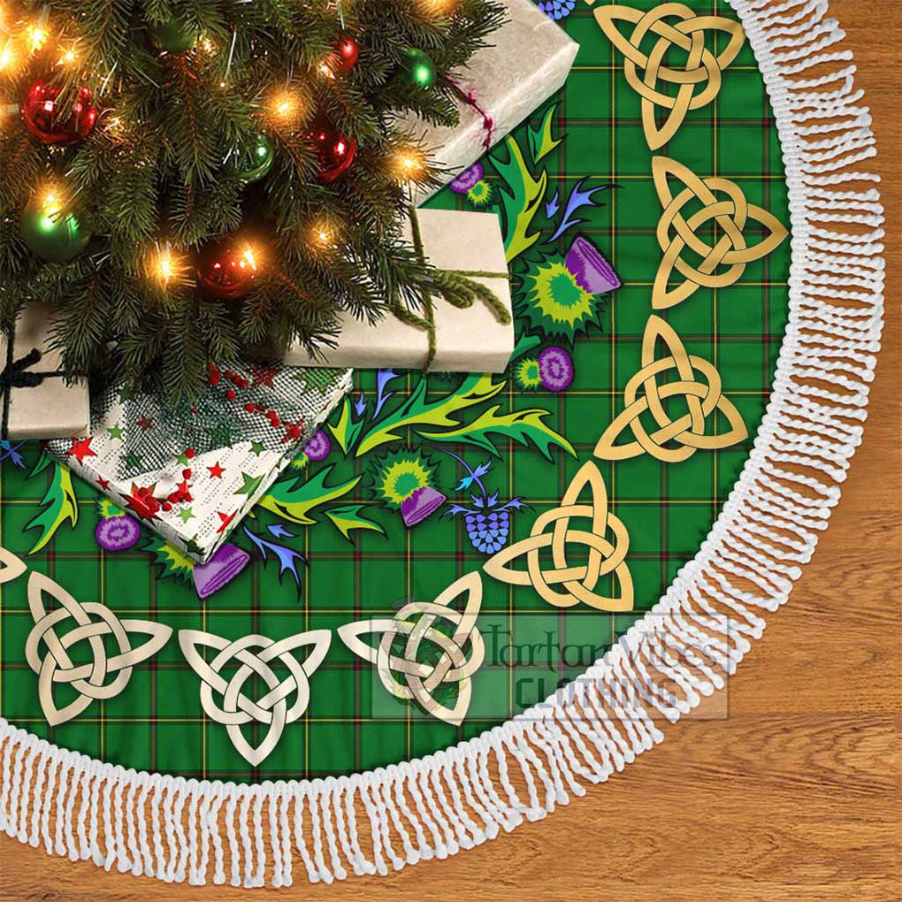 Tartan Vibes Clothing Don Tartan Christmas Tree Skirt with Thistle Celtic Knot Style