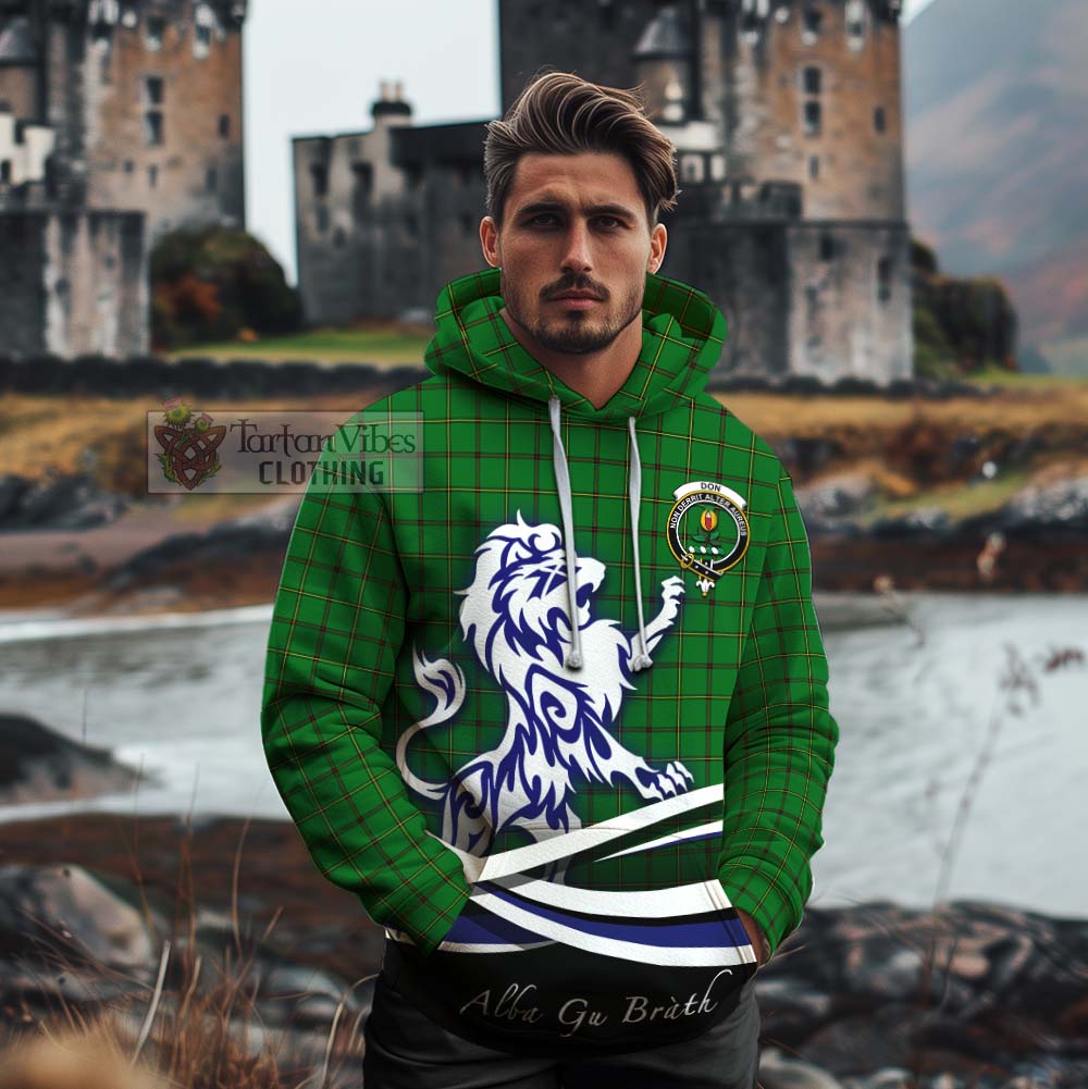 Don Tartan Cotton Hoodie with Alba Gu Brath Regal Lion Emblem - Tartan Vibes Clothing