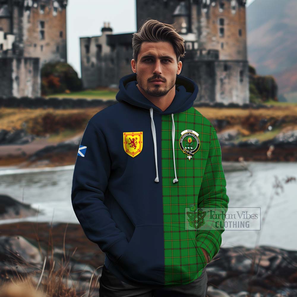 Don Tartan Cotton Hoodie Alba with Scottish Lion Royal Arm Half Style - Tartan Vibes Clothing