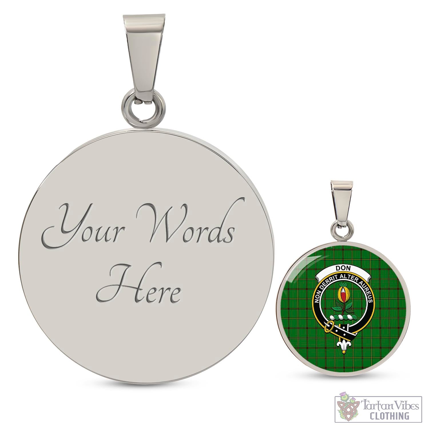 Don Tartan Circle Necklace with Family Crest Luxury Necklace (Silver) Yes - Tartan Vibes Clothing