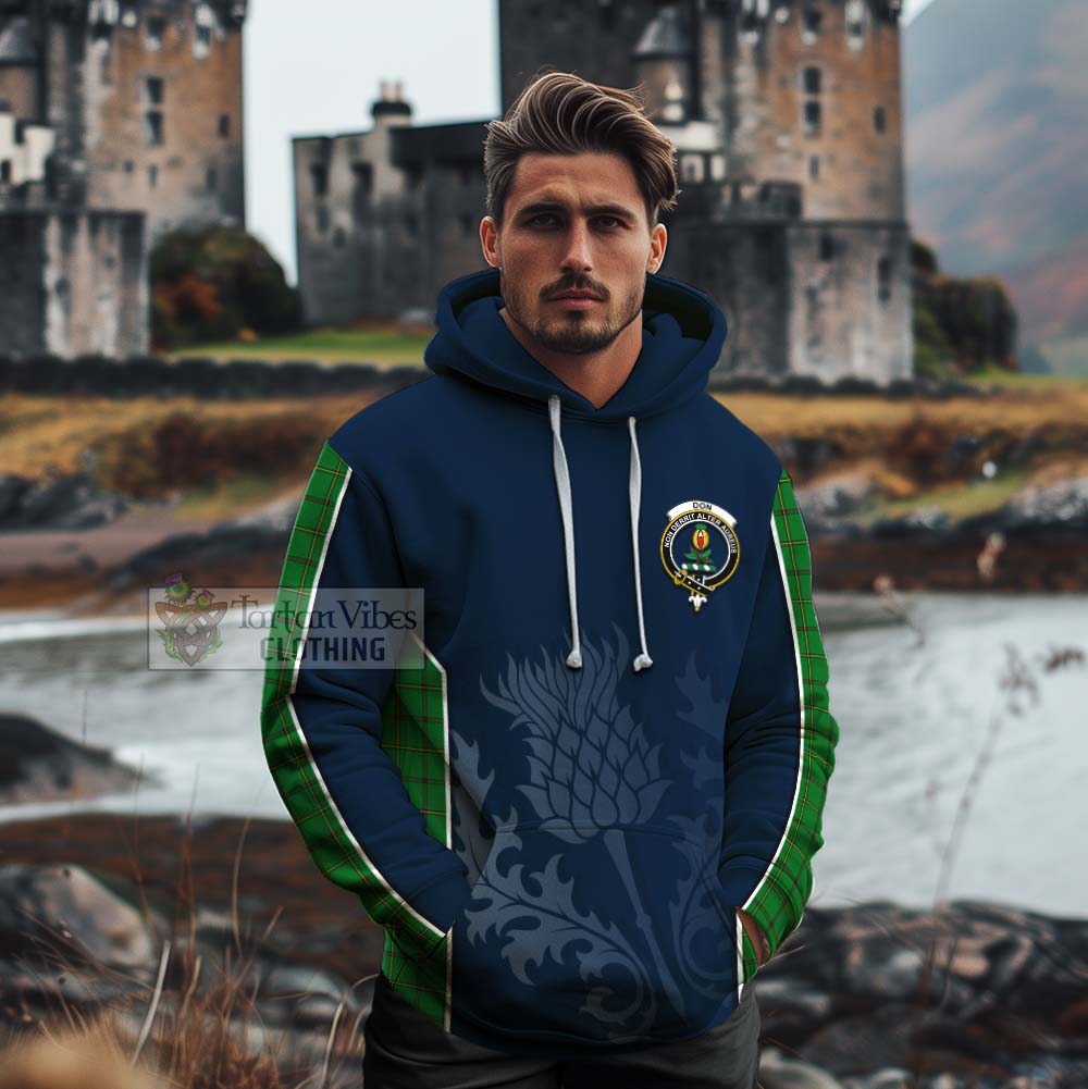 Tartan Vibes Clothing Don Tartan Cotton Hoodie with Family Crest and Scottish Thistle Vibes Sport Style