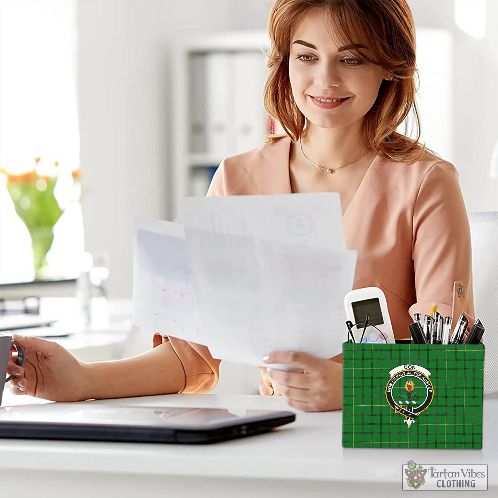 Don Tartan Pen Holder with Family Crest - Tartan Vibes Clothing