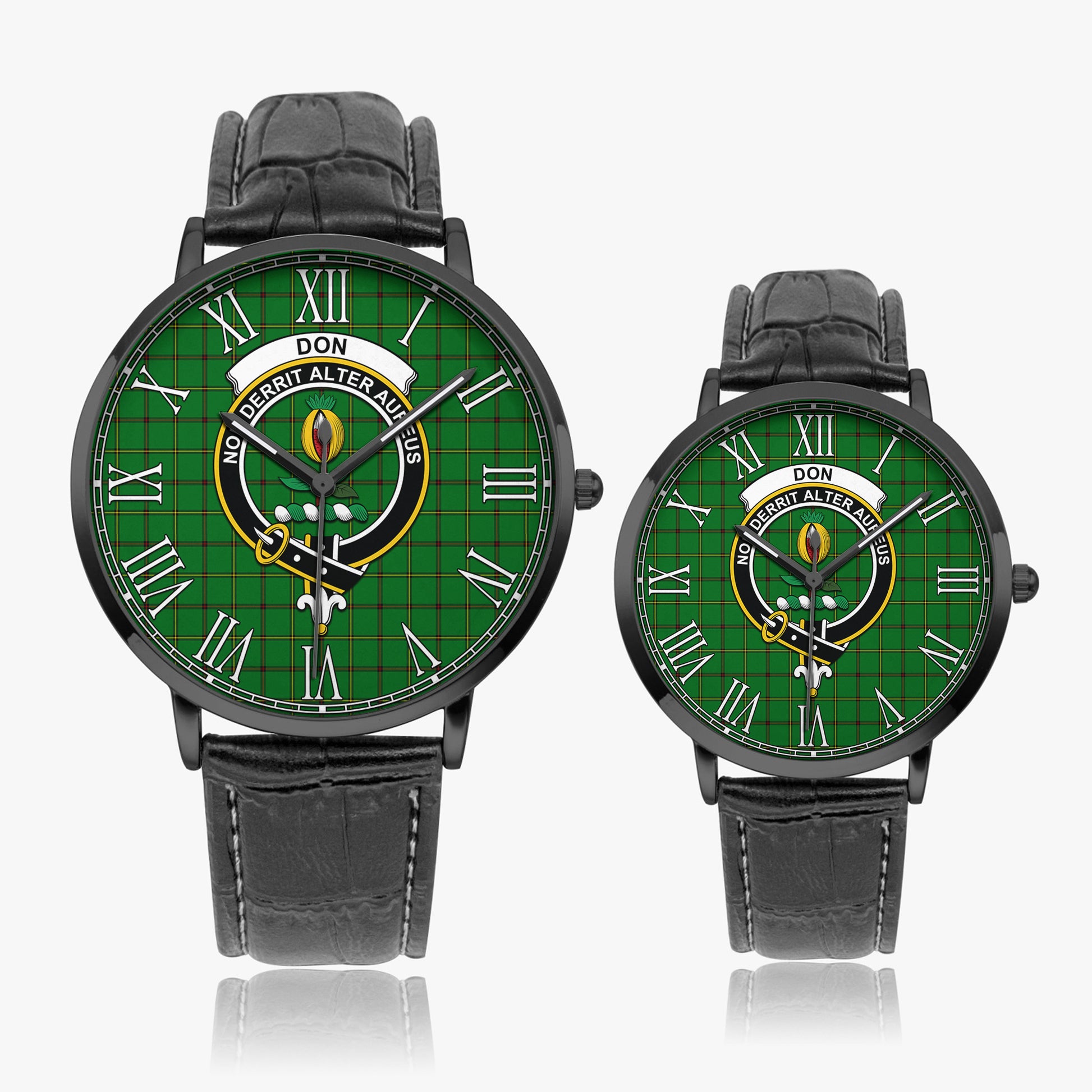 Don Tartan Family Crest Leather Strap Quartz Watch - Tartan Vibes Clothing