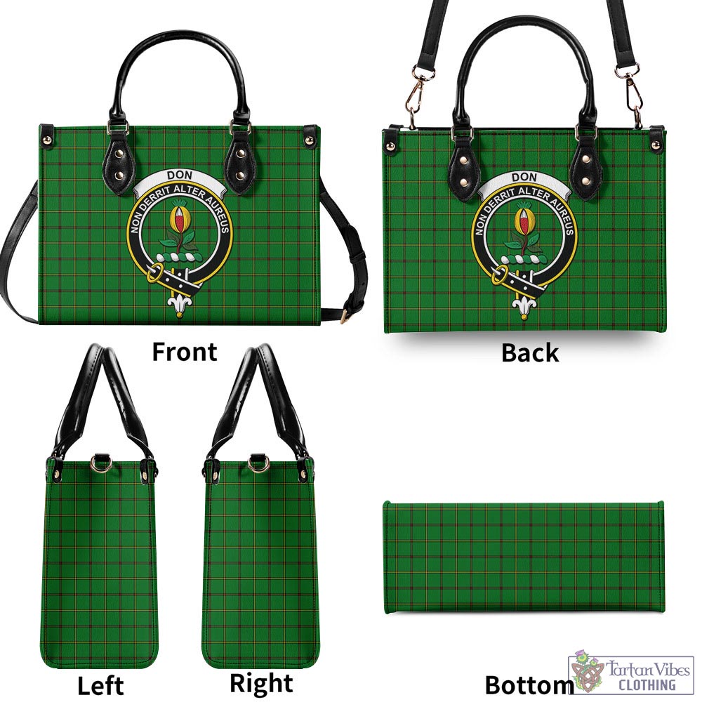 Don Tartan Luxury Leather Handbags with Family Crest - Tartan Vibes Clothing