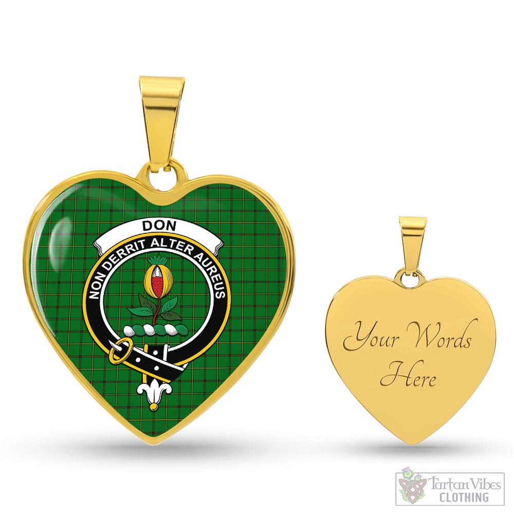 Don Tartan Heart Necklace with Family Crest Luxury Necklace (Gold) Yes - Tartan Vibes Clothing