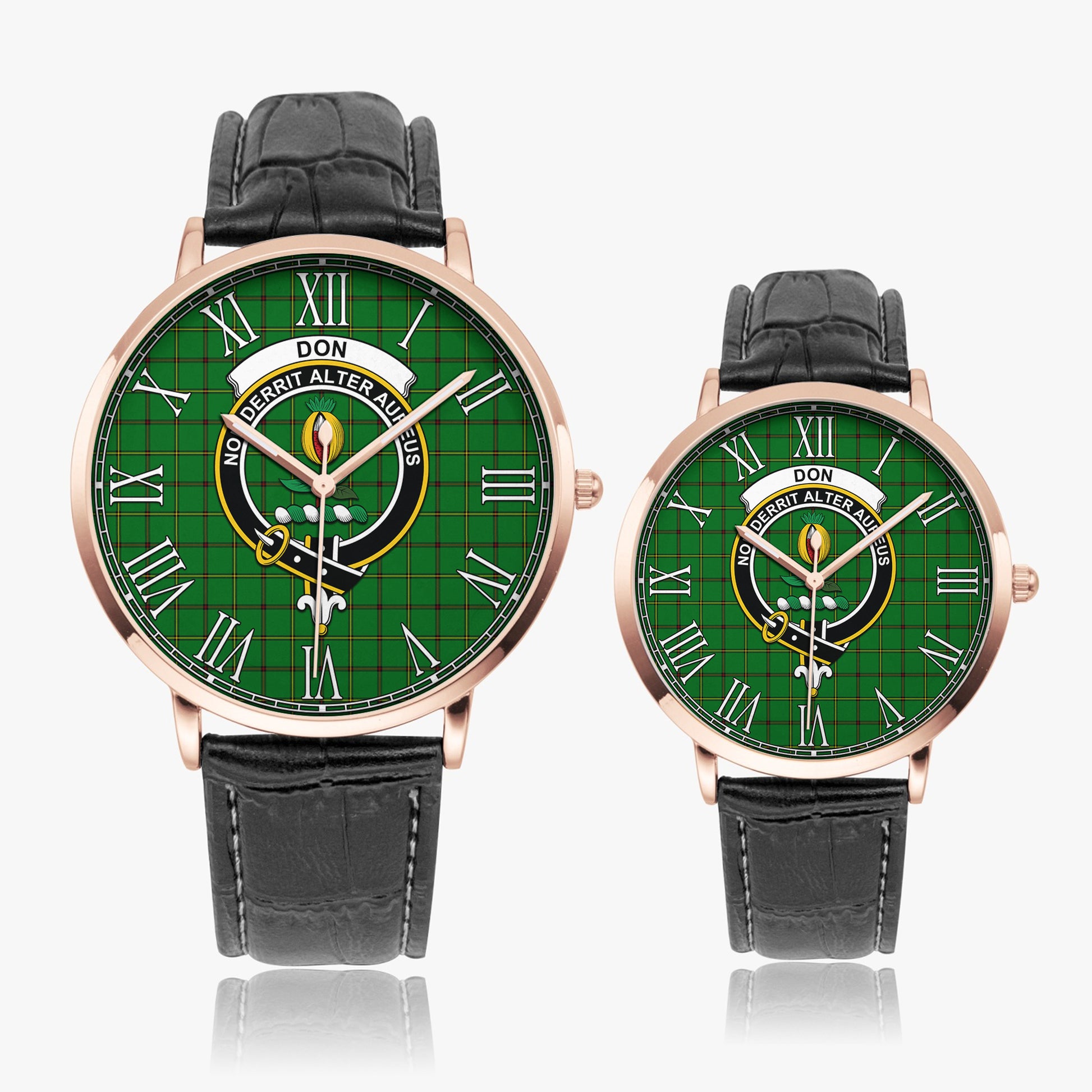 Don Tartan Family Crest Leather Strap Quartz Watch - Tartan Vibes Clothing