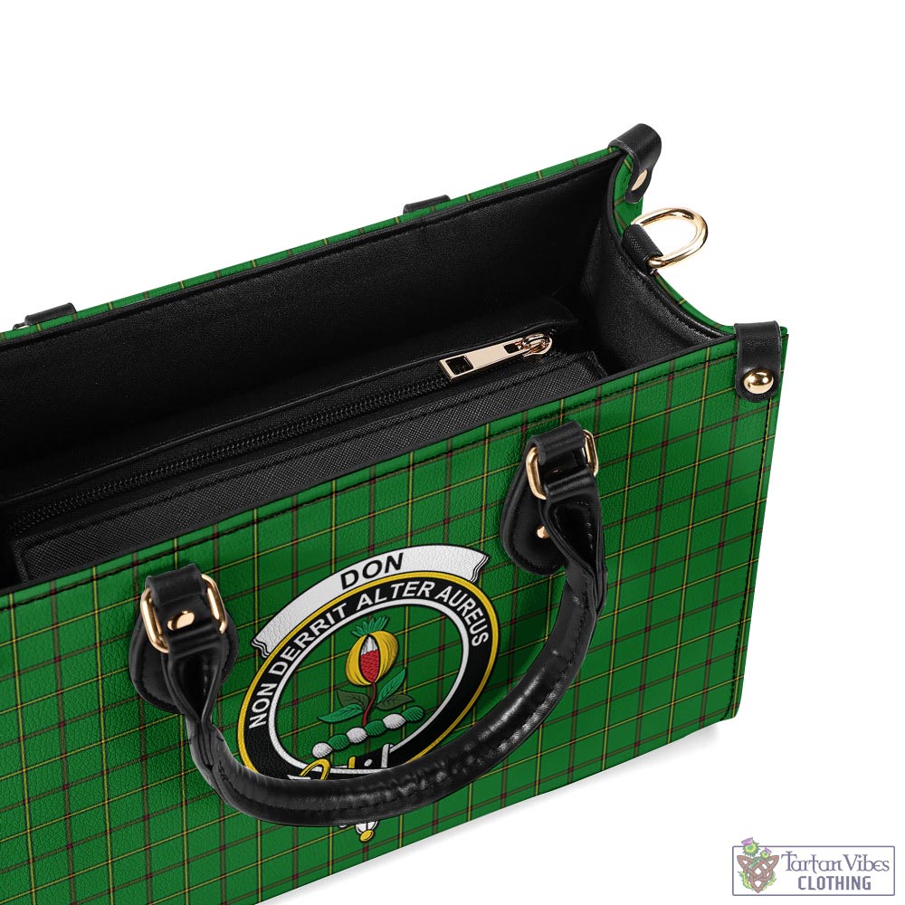 Don Tartan Luxury Leather Handbags with Family Crest - Tartan Vibes Clothing
