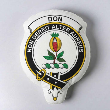 Don Clan Crest Shaped Throw Pillow, Scottish Clan Badge Decorative Pillow