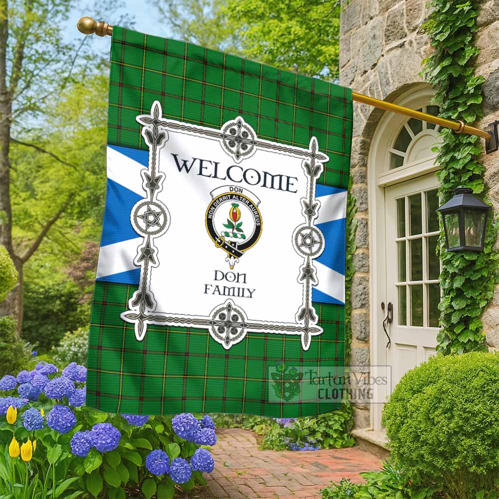 Don Family Crest Tartan Welcome Garden Flag Saltire Harmony Style - Tartan Vibes Clothing