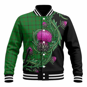 Don Tartan Baseball Jacket Resilient Scottish Thistle Unisex - Tartan Vibes Clothing