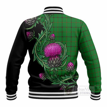 Don Tartan Baseball Jacket Resilient Scottish Thistle - Tartan Vibes Clothing