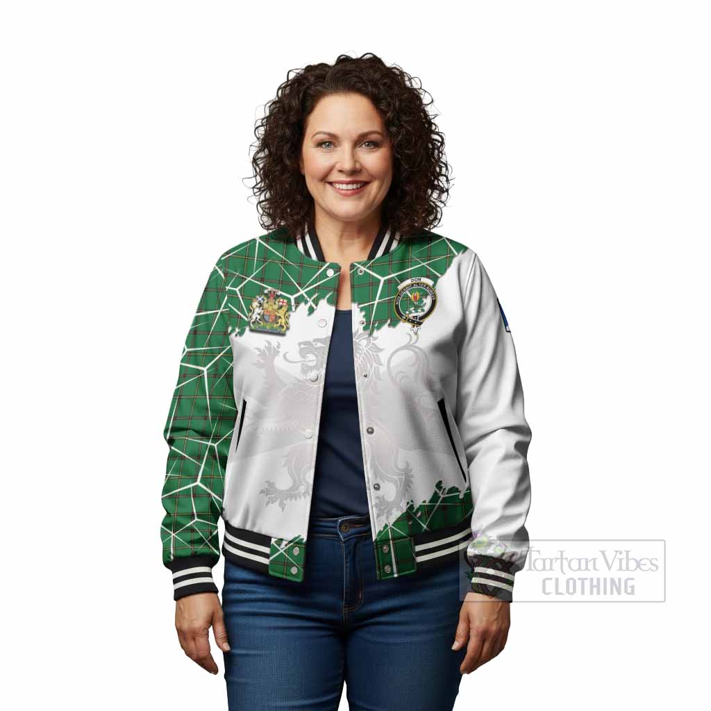 Don Tartan Baseball Jacket with Family Crest and Lion Rampant Grunge Style