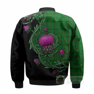 Don Tartan Bomber Jacket Resilient Scottish Thistle - Tartan Vibes Clothing