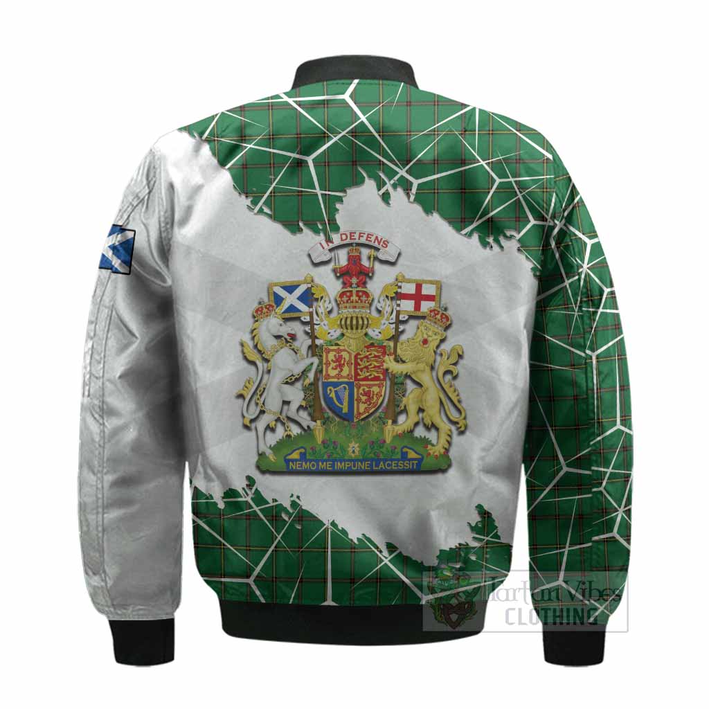 Don Tartan Bomber Jacket with Family Crest and Lion Rampant Grunge Style
