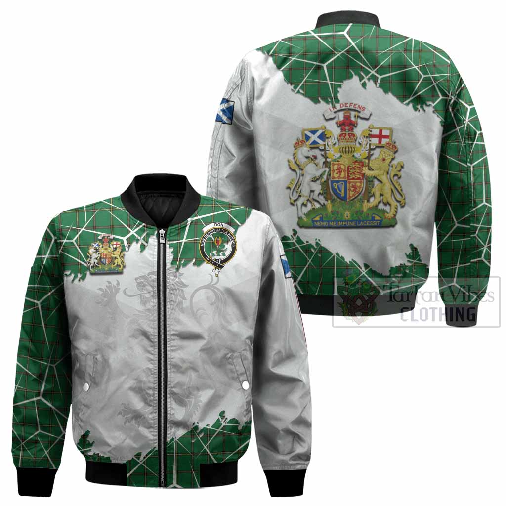 Don Tartan Bomber Jacket with Family Crest and Lion Rampant Grunge Style