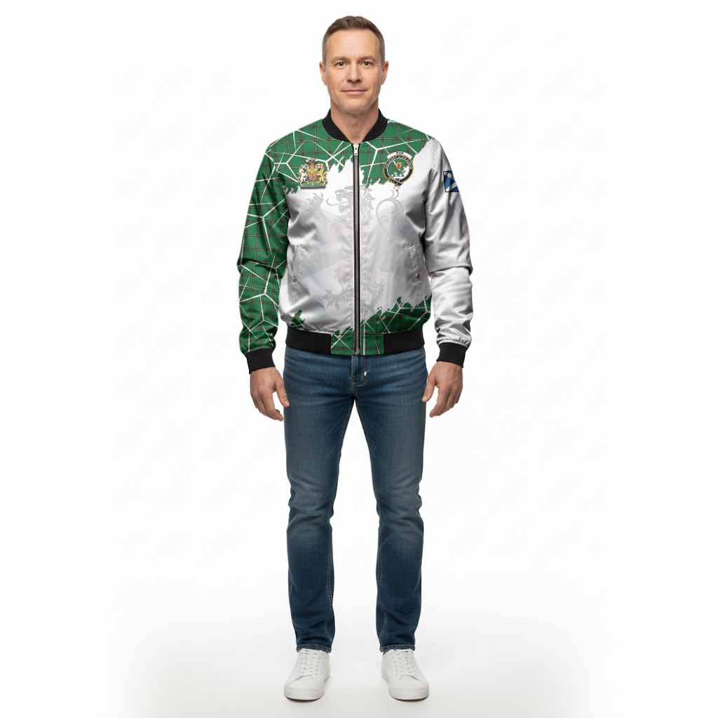 Don Tartan Bomber Jacket with Family Crest and Lion Rampant Grunge Style
