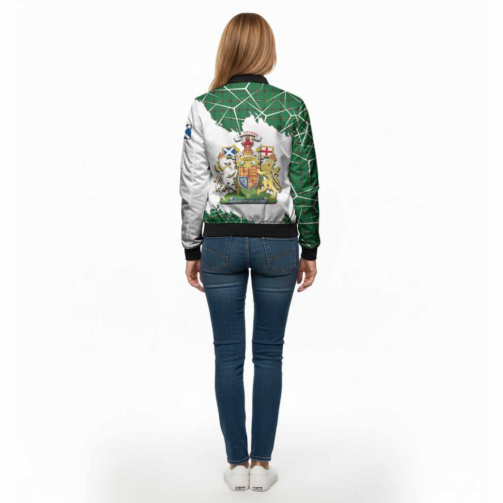 Don Tartan Bomber Jacket with Family Crest and Lion Rampant Grunge Style