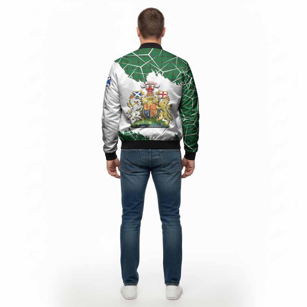 Don Tartan Bomber Jacket with Family Crest and Lion Rampant Grunge Style