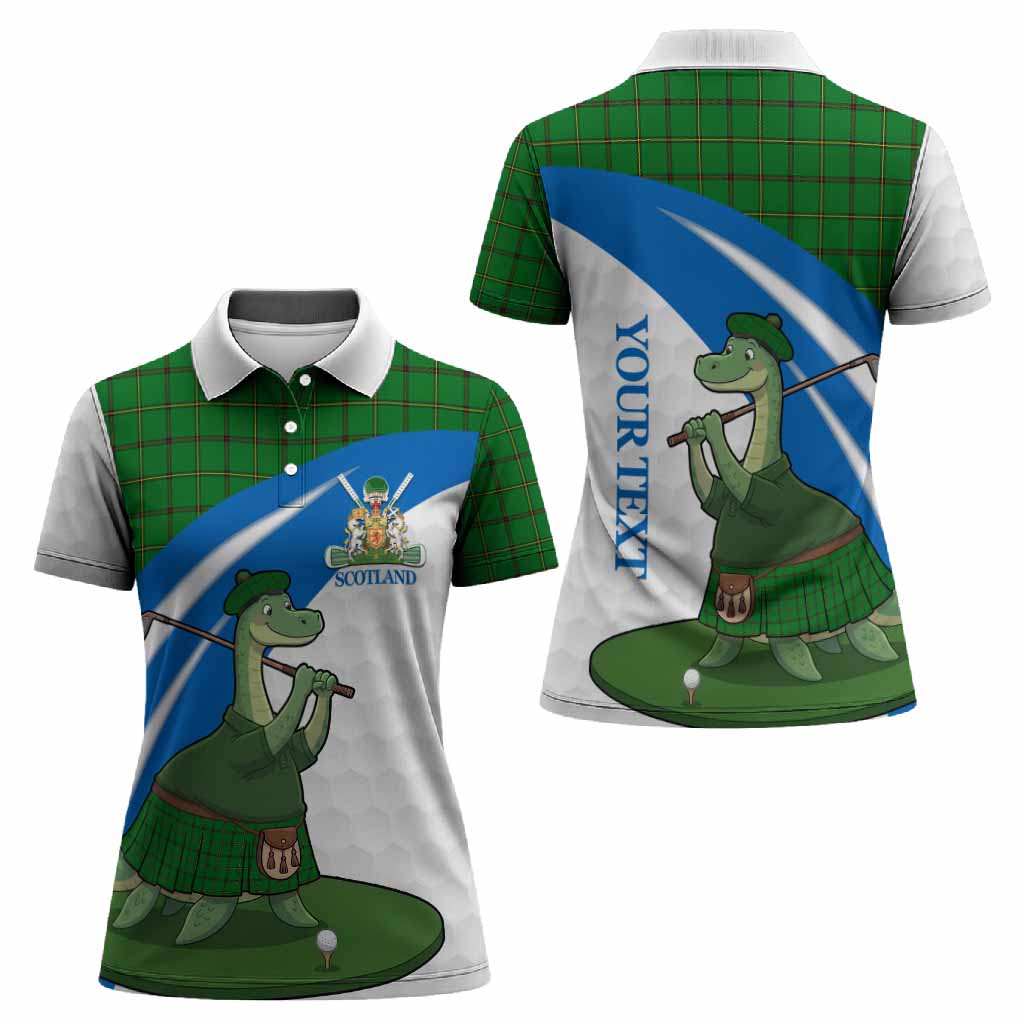 Don Tartan Crest Golf Nessie Women Polo Shirt Loch Ness Monster Sporty Style
