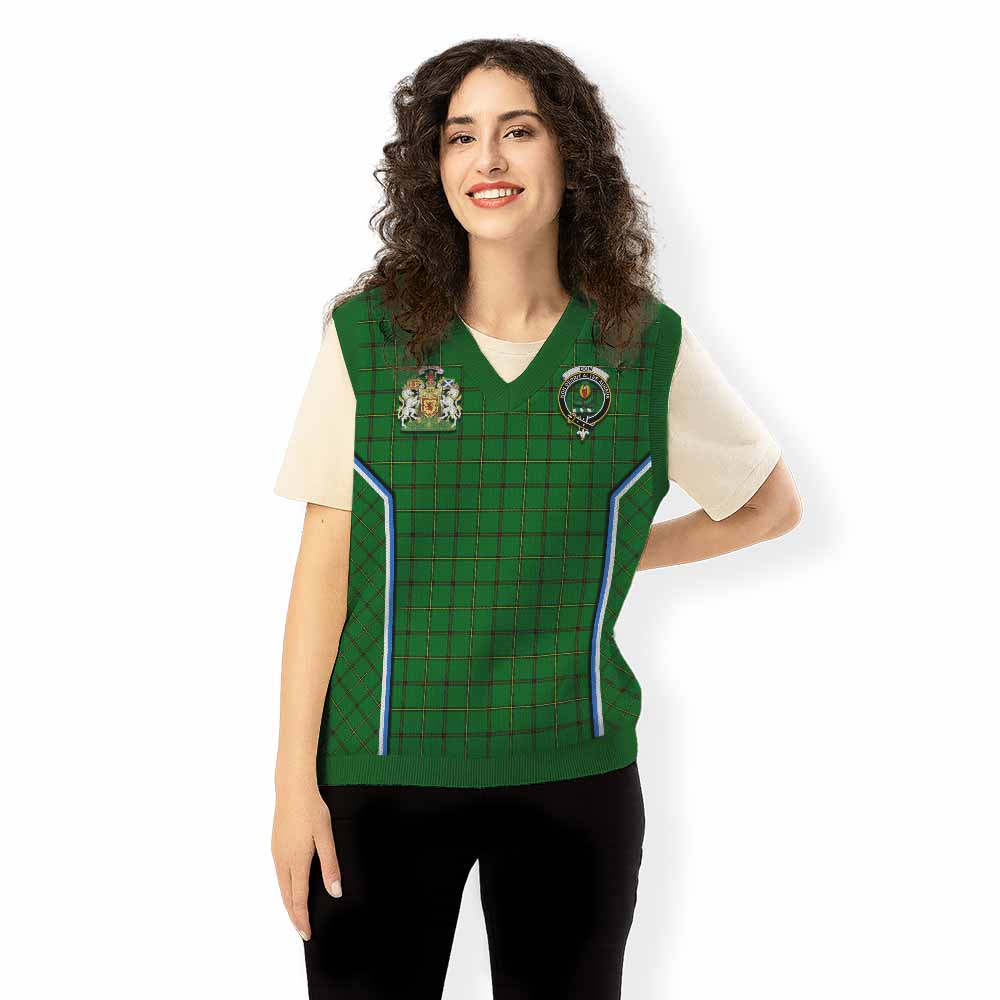 Don Tartan Crest Knitted V-Neck Vest Scotland Coat of Arm Flag Style - Tartan Vibes Clothing