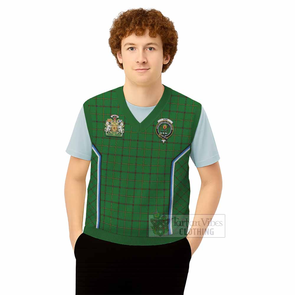Don Tartan Crest Knitted V-Neck Vest Scotland Coat of Arm Flag Style - Tartan Vibes Clothing