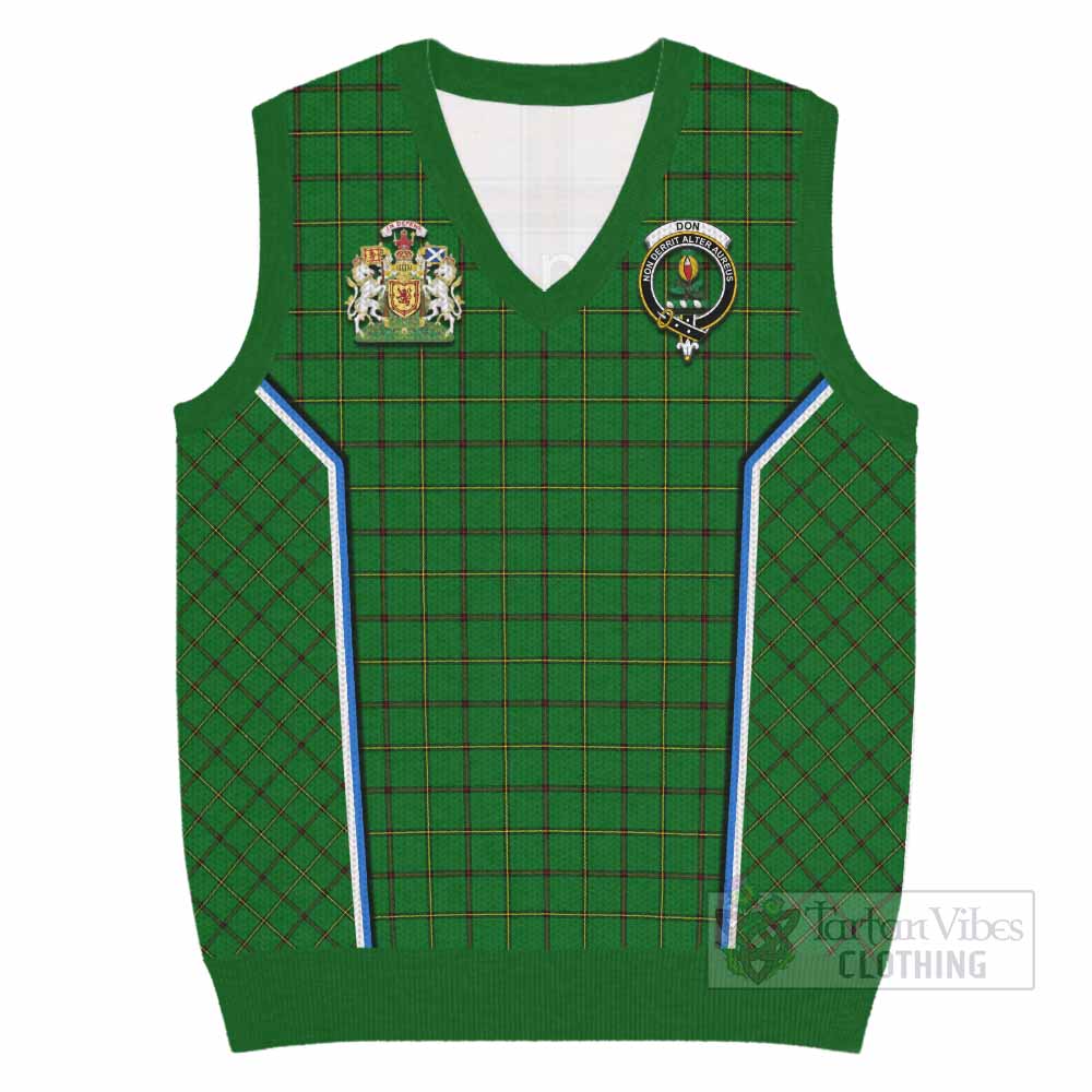 Don Tartan Crest Knitted V-Neck Vest Scotland Coat of Arm Flag Style - Tartan Vibes Clothing