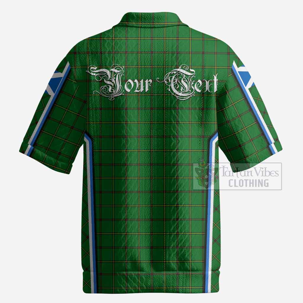Don Tartan Crest Men’s Polo Sweater Top Scotland Coat of Arm Flag Style