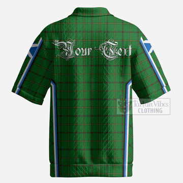 Don Tartan Crest Men’s Polo Sweater Top Scotland Coat of Arm Flag Style