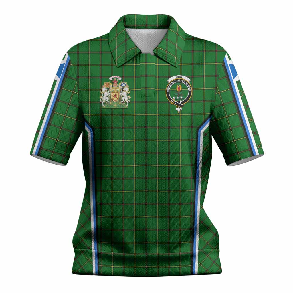 Don Tartan Crest Women’s Polo Sweater Top Scotland Coat of Arm Flag Style