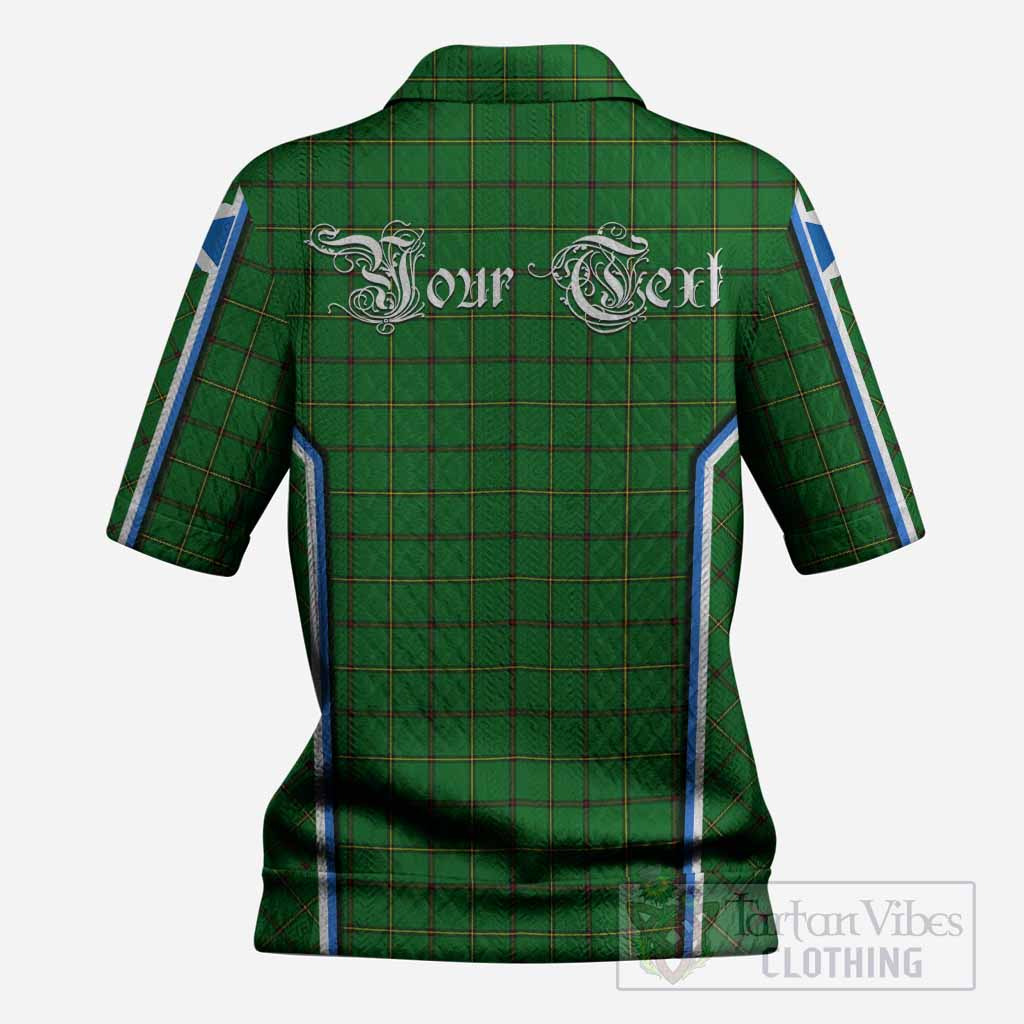 Don Tartan Crest Women’s Polo Sweater Top Scotland Coat of Arm Flag Style