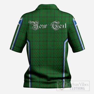 Don Tartan Crest Women’s Polo Sweater Top Scotland Coat of Arm Flag Style