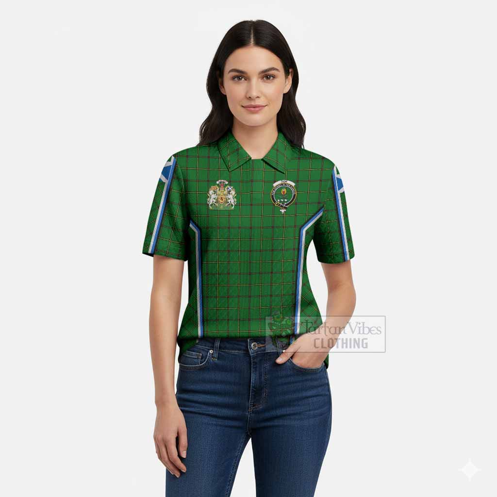 Don Tartan Crest Women’s Polo Sweater Top Scotland Coat of Arm Flag Style