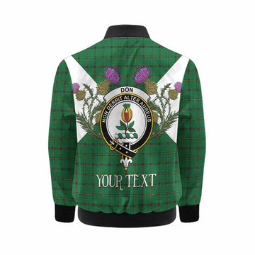 Don Tartan Family Crest Kid Bomber Jacket Scottish Burns Night Thistle Floral