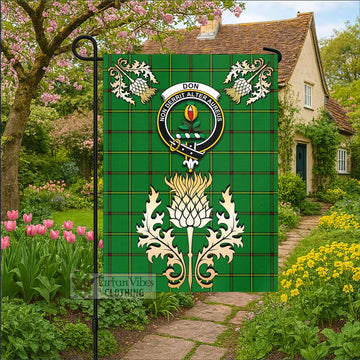 Don Tartan Garden Flag with Golden Regal Scottish Thistle Emblem - Tartan Vibes Clothing