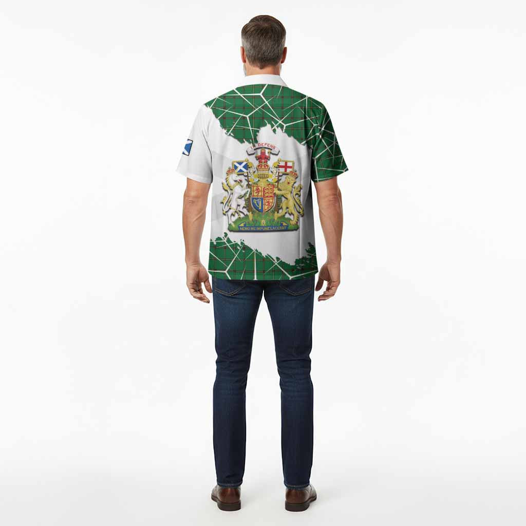 Don Tartan Hawaiian Shirt with Family Crest and Lion Rampant Grunge Style
