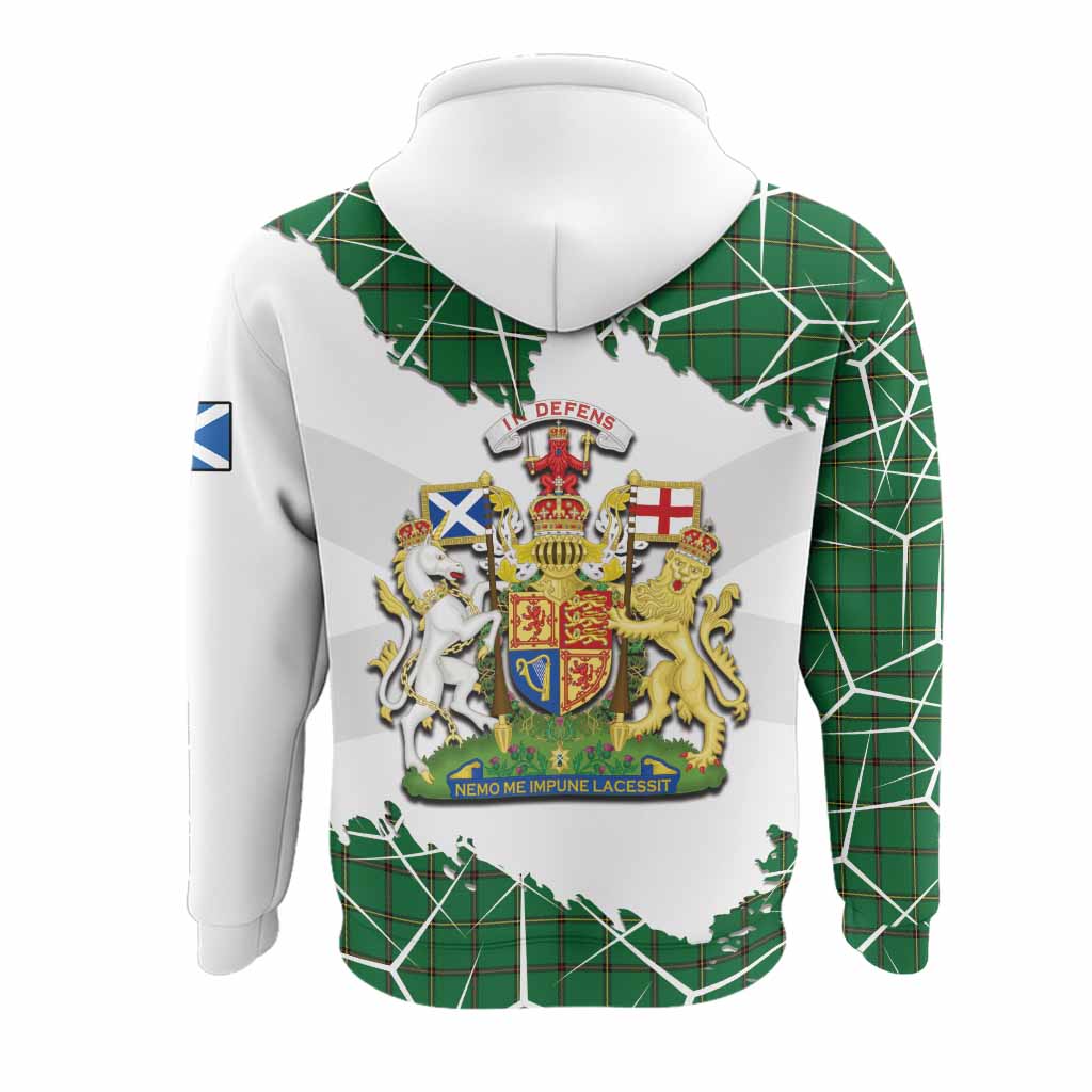 Don Tartan Hoodie with Family Crest and Lion Rampant Grunge Style