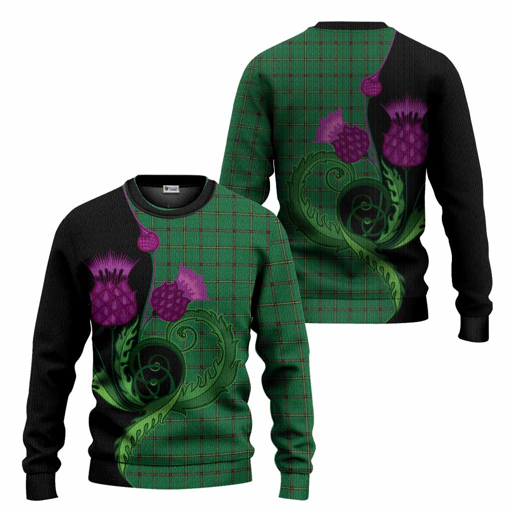 Don Tartan Knitted Sweater Traditional Scottish Thistle