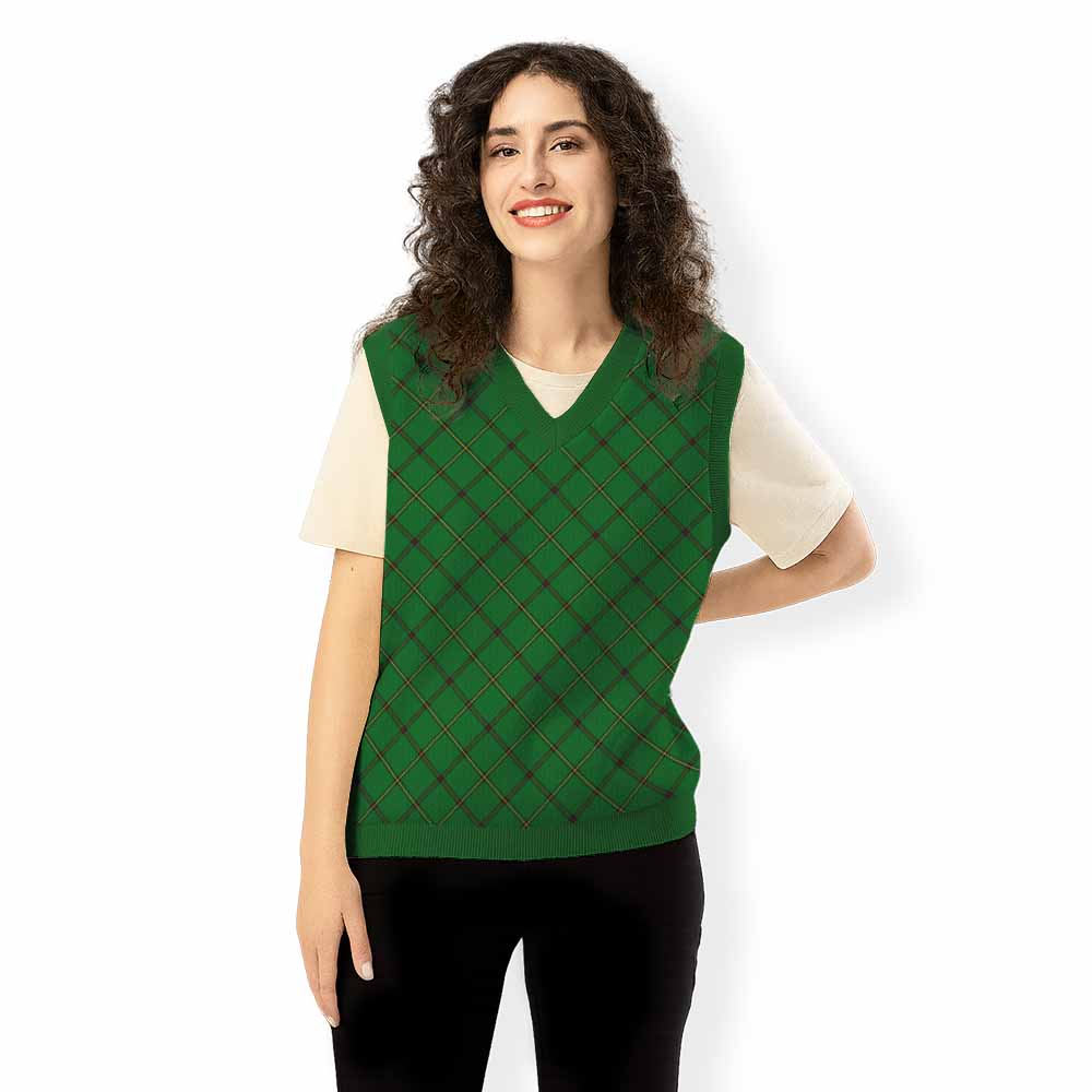 Don Tartan  Knitted V-Neck Vest Cross Style