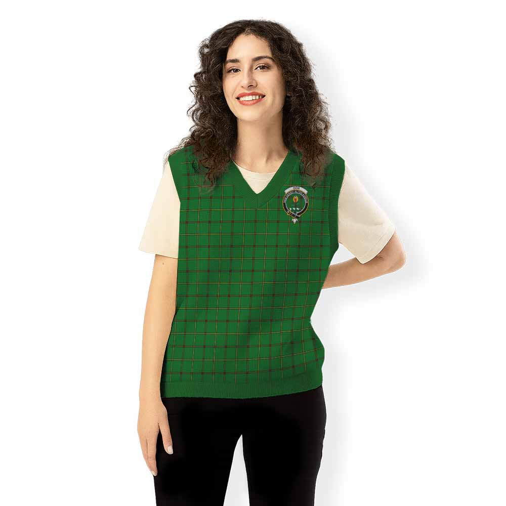 Don Tartan Knitted V-Neck Vest with Family Crest - Tartan Vibes Clothing
