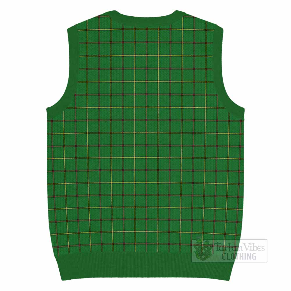 Don Tartan Knitted V-Neck Vest with Family Crest - Tartan Vibes Clothing