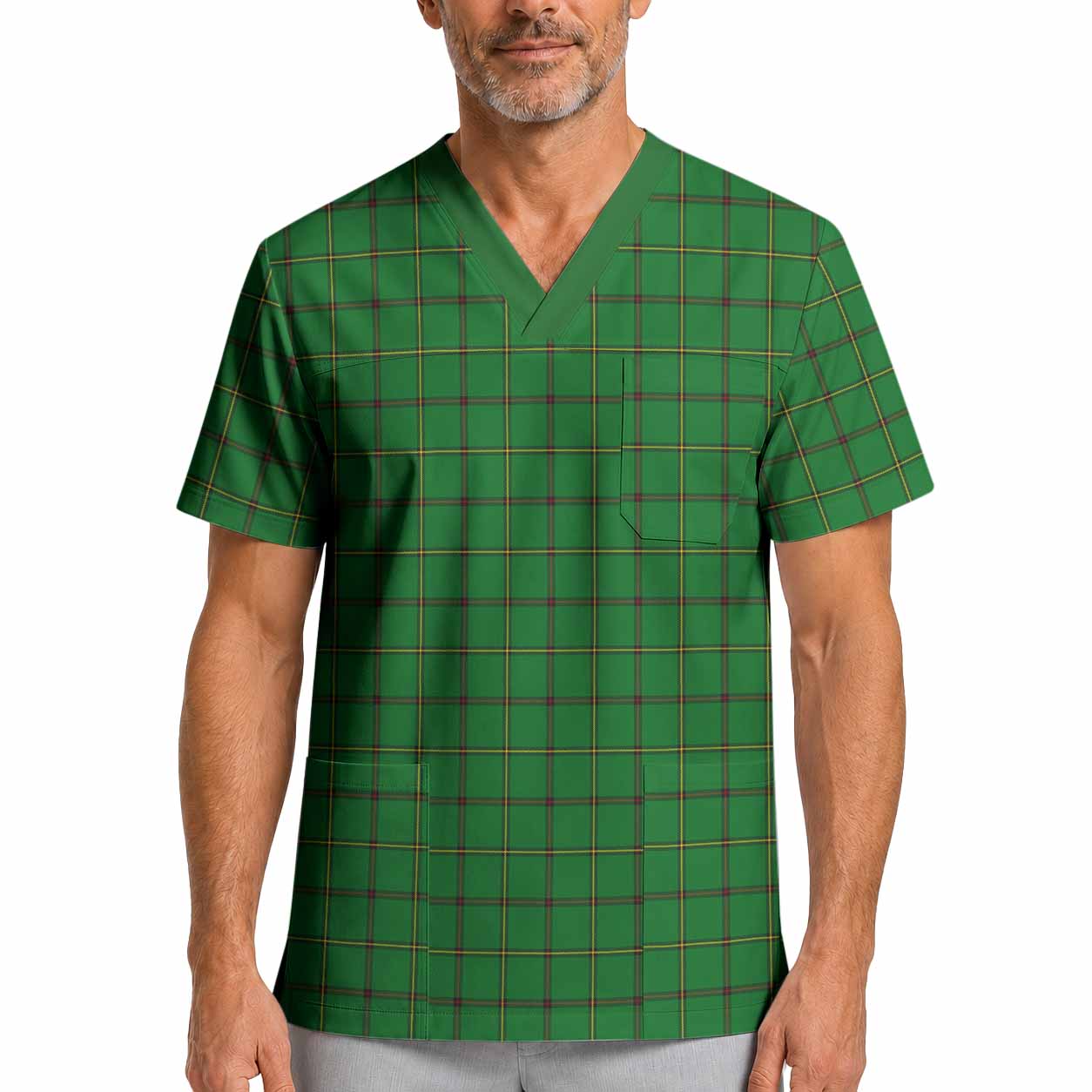 Don Tartan Scrub Top XL - Tartan Vibes Clothing